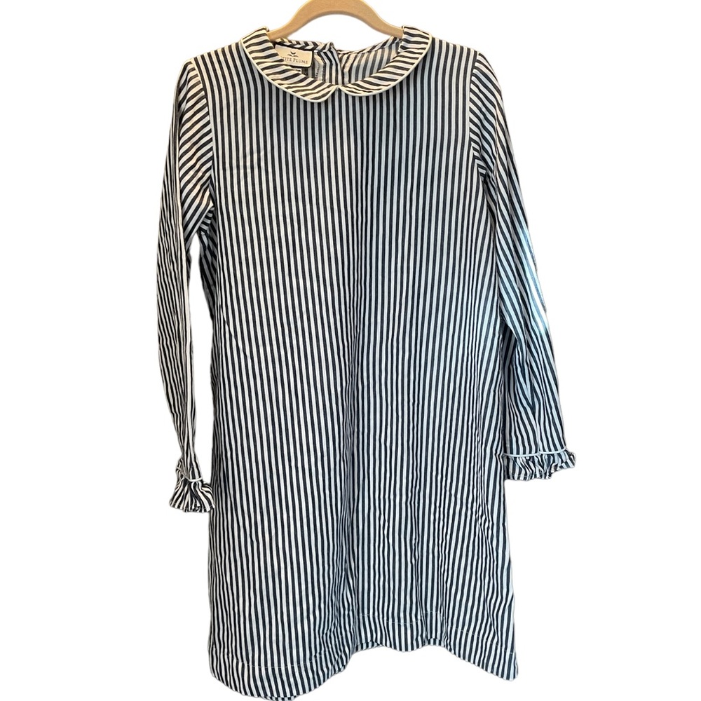 Girls Petite Plume Nightgown navy/white stripe size 12